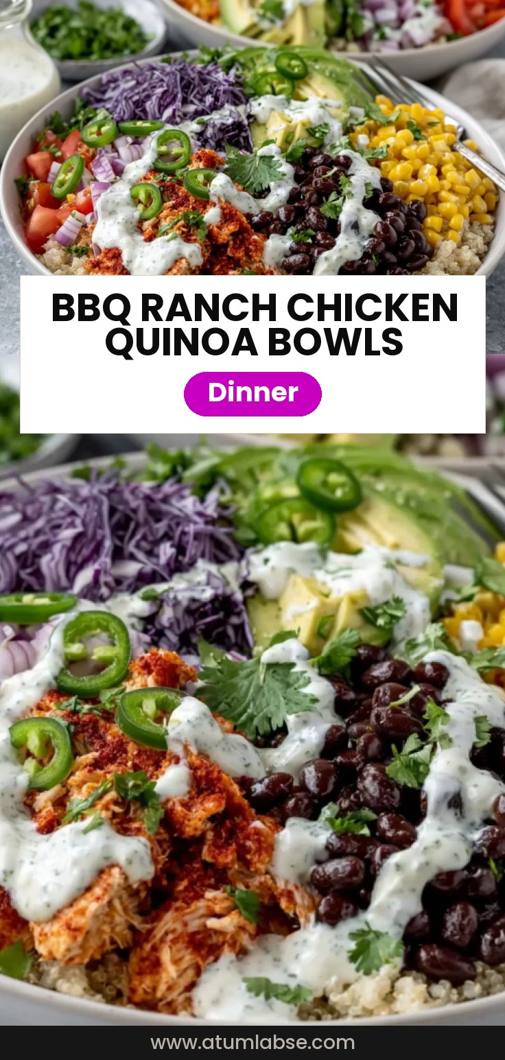 BBQ Ranch Chicken Quinoa Bowls