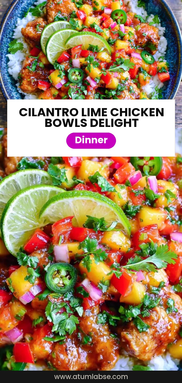 Cilantro Lime Chicken Bowls with Peach Salsa