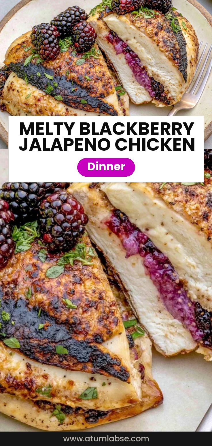 Melty Blackberry Jalapeno Stuffed Chicken