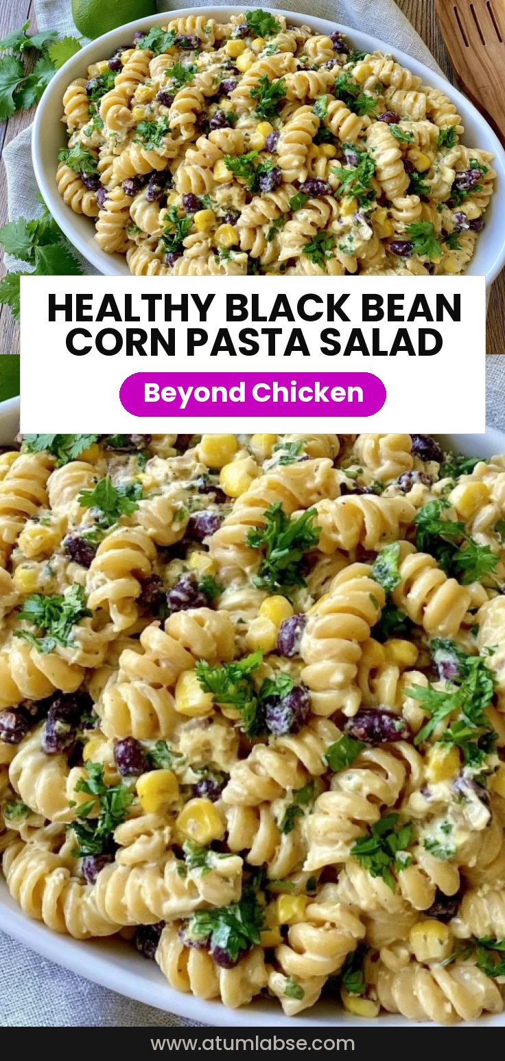 Healthy Black Bean & Corn Pasta Salad