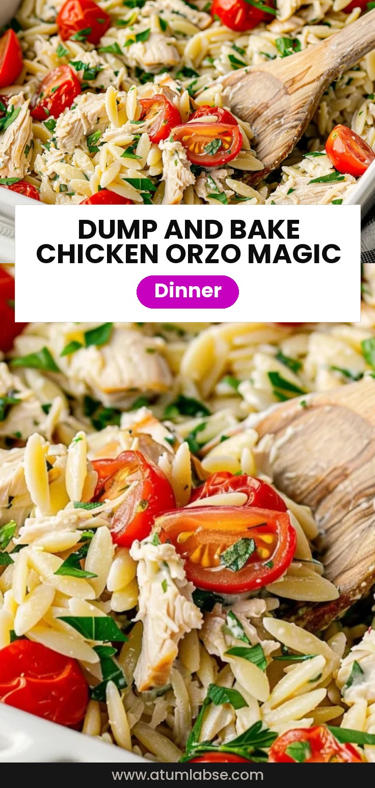 Dump and Bake Chicken Orzo Bake