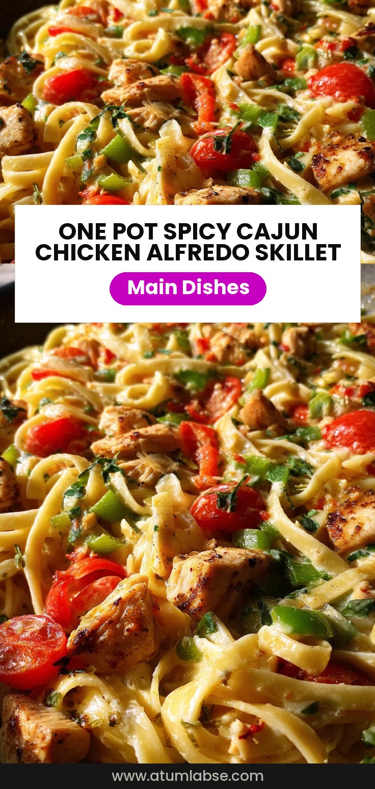 One Pot Spicy Cajun Chicken Alfredo Skillet